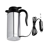 Elektrischer Wasserkocher, 24V 240W Auto Heizbecher beheizter Becher, 750ml/22,3 oz Edelstahl Reise elektrische Kaffeetasse, isolierte beheizte Thermostasse, elektrischer Teekessel