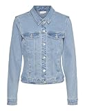 VERO MODA Damen VMLUNA LS SLIM DNM JACKET MIX GA NO 10279492, Light Blue Denim, S