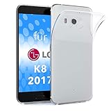 EAZY CASE LG K8 (2017) Schutzhülle Silikon, Ultra dünn, Slimcover, Handyhülle, Silikonhülle, Backcover, Durchsichtig, Klar Transparent