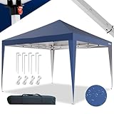 24MOVE® Pavillon Santos 3x3m Pop-Up UV-Schutz 50+ Wasserdicht & Winterfest mit Tasche faltbar & stabil, für Camping & Garten Faltpavillon - Partyzelt Blau