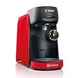 Bosch Tassimo Finesse Kapselmaschine TAS16B7 Kaffeemaschine by, 70 Getränke, intensiverer Kaffee auf Kopfdruck, Abschaltautomatik, perfekt dosiert, platzsparend, 1400 W, rot