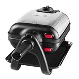 Tefal King Size Waffeleisen WM756D | Doppelwaffeleisen für 2 belgische Waffeln | Dreh-Funktion | antihaftbeschichtete Platten | dicke Waffeln | Temperaturregler|leichte Reinigung | 120W | 1L