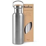 Bambaw Edelstahl Trinkflasche 1 l | Isolierte Thermosflasche für Sport, Büro, Schule, Outdoor | Auslaufsicher & ohne Plastik | Langlebige Wasserflasche für heiße & kalte Getränke | Metall Flasche