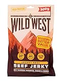 Wild West Beef Jerky, high Protein Trockenfleisch, Beef Jerky Protein Snack, 300g Honey BBQ, Rinderdörrfleisch