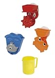 Simba 104019578 - ABC Badespielset, 3 verschiedene Wasserspielaktivitäten, jeweils mit Saugnapf, 1 Becher, 4 Teile, Gesamthöhe 30cm, ab 18 Monate