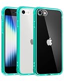 MobNano Hybrid Crystal Durchsichtig Handy Hülle für iPhone se 2022 2020 Hülle, iPhone 8 7 Hülle, Stoßfest Bumper Transparent Handyhülle Clear Kantenschutz Silikon iPhone 7 8 SE2 SE3 Case - Grün