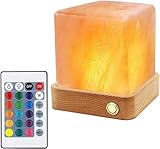 HeaHap Natürliche kabellose Salzlampe aus dem Himalaya(Aus Salt Range Pakistan) Wiederaufladbare (eingebaute Batterie) Fernbedienung 15 Farben Dekoratives Geschenk für einen Freund…