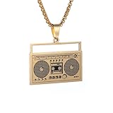 Halskette Herren, Unisex Halskette Radio Anhänger Retro Mode Player Recorder Persönlichkeit Hip Hop Rock Street Party Schmuck Mode