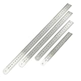 Vueinrg 4 Stück Edelstahl Lineal Metall Lineal Set 15cm 20cm 30cm 40cm Stahlmaßstab Metalllineal mit Doppelseitenskala Kante Messwerkzeug Stahllineal Edelstahllineale für Lehre Büro Zeichnen