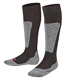 FALKE Unisex Kinder Skisocken Active Ski K KH Wolle warm dick 1 Paar, Schwarz (Black 3000), 39-42