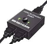 HDMI-Switch, 4K @ 60 Hz, HDMI-Splitter, 2-in-1-Ausgang, HDMI-Switch, Aluminium, HDMI 2.0, bidirektionaler Switch, unterstützt 3D, 4K, HDR, kompatibel mit PS4/Xbox, DVD Fire Stick HDTV