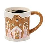 Eventerde Lebkuchenhaus Mugs - Tasse Lebkuchenhaus, Weihnachts Lebkuchenmann Tasse, Keramik Teetasse Mit Henkel - Keramiktasse Als Weihnachtstasse Teebecher Kaffeetasse