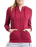 Erima Damen Basic Kapuzensweat Jacke, Bordeaux, 38 EU