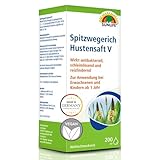 SUNLIFE Spitzwegerich Hustensaft V 200 ml - Hustensirup mit Spitzwegerich - Hustenlöser für Erwachsene, Jugendliche & Kinder ab 1 Jahr - Hustenstiller bei Erkältung