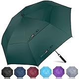 ZOMAKE Großer Golfschirm XXL – Golfschirme große Größe 2 – 3 Personen Anti-Schlafschutz – extra groß Automatik Umbrella Golf Double Vordach Herren Damen (Dunkelgrün)