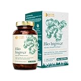 Bio Ingwer Extrakt Kapseln - 180 Kapseln hochdosiert / 600 mg reines Bio Ingwer Extrakt pro Tagesdosis / Ayurvedisch / Vegan, Zertifiziert & Nachhaltig im Glas