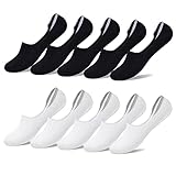 YouShow 10 Paar Sneaker Socken Damen Herren Füsslinge Schwarz Weiß 39-42