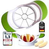 Caluny Apfelschneider Apfelteiler Edelstahlklingen Obstschneider spülmaschinenfest Apfelspalter Gummigriff Apple cutter Apfelentkerner Apfelstecher Apfelzerteiler apple slicer (Grün)