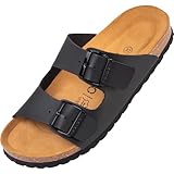 Palado Damen Pantoletten Korfu Matt - Sommerliche Damenschuhe in Mattoptik Schwarz UK7 - EU40