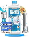 NEXTCLEAN Rohrreiniger Abflussreiniger extra stark [ANTI-HAAR FORMEL] - Entfernt innerhalb Minuten Verstopfungen und Gerüche - Rohrfrei extra stark für alle Abflüsse - 1L Abflußreiniger