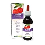 Acerola (Malpighia glabra) Früchte Alkoholfreier Urtinktur Naturalma | Reich an Vitamin C | Flüssig-Extrakt Tropfen 120 ml | Nahrungsergänzungsmittel | Veganer