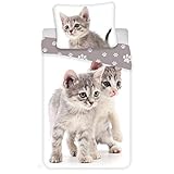 Unbekannt Kinder-Bettwäsche-Set Katze 100-% Baumwolle 140-x-200 cm