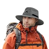 Comhats Wasserdichter Bucket Hat für kleine Köpfe, Outdoor-Hut zum Wandern, Golfen, Safari, Angeln, Wandern - Regenhüte - UPF 50+ Sonnenhut verstellbar, faltbar, Winddicht Grau XL