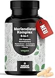 Mariendistel Artischocke Löwenzahn Komplex Hochdosiert - 150 Kapseln - 5-in-1 Leber Kur Komplex mit Mariendistel + Artischocke + Löwenzahn + Desmodium + Cholin - Vegan