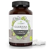 VITALKRAFT Guarana-Komplex / 120 hochdosierte vegane Kapseln mit 470mg Guarana, 150mg Koffein und Vitamin B6 / Veganer Energy-Booster gegen Müdigkeit