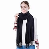 vimate Kaschmir Pashmina Schals für Damen, Soft Women Pashmina Tücher und Wickel für alle Jahreszeiten (DE-Black)