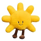 JiNks Smiley Sonne Plüsch Spielzeug Sonne Plüschpuppe Sonnenform Lächeln Plüsch Dekokissen Gelbes Lustiges Sonne Stofftier Kissen für KinderG