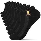 KEECOW 8 Paar Sneaker Socken Herren 43-46 Sportsocken Atmungsaktive Baumwolle Kurz Halbsocken Quarter Sommer Socken (43-46,Schwarz)