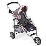 Bayer Chic 2000 - Puppenbuggy Lola, Jogging-Buggy, Puppenjogger, Puppenwagen, Melange grau-Navy