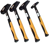 Hammer Set 4 Stück je 1500 g 1000 g 500 g 200 g Schlosserhammer 1,5 Kg 1 Kg 500g 200g DIN 1041 Antivibrationsgriff Hämmer-Set Fiberglas Hammer Satz Fiberglas griff vibrationsarm