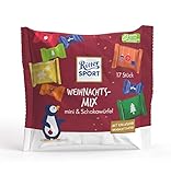 Ritter Sport Weihnachtsmix 195 g, Weihnachtsschokolade mit winterlichen Sorten im festlichen Design, Limited Edition Schokowürfel und minis aus hochwertigem Kakao im Papierbeutel