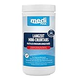 mediPOOL Langzeit-Minichlor Tabs 20 g, Chlortabletten, Chlorlangzeittabletten, Poolreinigung, Inhalt:1 kg