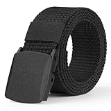 Aomig Arbeitsgürtel Herren, Verstellbarer Nylon Stoffgürtel Koppelgürtel für Männer und Frauen, Outdoor Stoff Tactical Belt, Schnellverschluss-Taktikgürtel, Gürtel Ohne Löcher