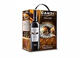 Canti - Italienischer Negroamaro Primitivo I.G.T. 12%, Rotwein, süßer und runder Geschmack mit Noten von brombeeren und roten Blumen, 3000 ml