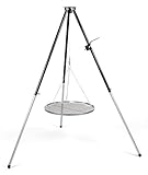 HeRo24 Dreibein Grillgestell Schwenkgrill Tripod Grill Stand ohne Grillrost ! mit Kurbel Höhe 1,76 aufgebaut !