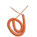 Teleskop-Netzkabel, Kabelschnur 2 Kerne 20AWG Spiralschrumpfbares Kabel Orange Federkabel Dehnbar 1 Meter bis 10 Meter Teleskop Dehnbare Drahtspiralverlängerung (Stretch 3 Meter)