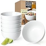 Moritz & Moritz BASIC Schüssel Set 6-teilig – Ø 14 x 7 cm mit ca. 500 ml Füllmenge – aus hochwertigem Porzellan in klassischem Weiß – Für Suppen, Salate, Desserts, Müsli und mehr