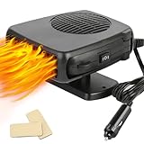 Leaflai Autoheizung 12V, Tragbare Heizlüfter Anti-Fog-Auto Demister 2-In-1 Heizung/Kühlung Auto-Lüfter-Plug-in Zigarette Hellere Windschutzscheibe Automobile Defogger