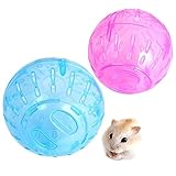 Hamsterball,RoadLoo 2Pcs 12cm Hamsterball Übungsball Sportball Rolle Kugel Laufkugel Joggingball Kleintiere Kunststoff Spielzeug für Haustier Ratten Mäuse Rennmaus laufendes Jogging Fitness Laufen