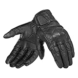 BORLENI Motorradhandschuhe Echtes Leder Ziegenleder Mesh Soft Protector Touchpanel Kompatibel Frühling Sommer Herbst Schwarz Herren XXL