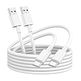 USB C Kabel [ 2M 2Stück ], Type C Ladekabel Schnellladung Kompatibel mit Samsung Galaxy S10 S9 S8 S21 Plus S20 FE A12 A20 A70 A52 A51 A40 A41 A42, Google Pixel,Hawei p9 p10,HTC,LG,weiß