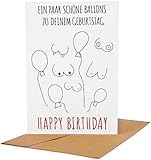 CL&MH Geburtstagskarte,Luftballons,Postkarte, Grußkarte, lustige Geburtstagskarte, lustige Karte zum Geburtstag,Geburtstagspostkarte,cooles Motiv,Geburtstagskarte für Männer, Frauen