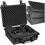 tectake® Universalbox, Fotokamera Koffer, leer, mit Schaumstoff, wasserdichte abschließbare Box für Foto, Kamera Koffer Hardcase, Aufbewahrungsbox, als Waffenkoffer oder Werkzeugkoffer - L