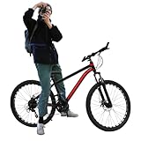 Tyvotrend Mountainbike, 26 Zoll Fahrrad mit 21 Gang-Schaltung, Scheibenbremsen, Höhenverstellbar Sitz 3,94 Zoll, Erwachsene MTB Fahrräder für Jungen Mädchen Damen und Herren (Rot)