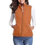 Generisch Weste Damen Baggy Ärmellos Passform Fleeceweste Warm Einfarbig Winterjacke mit Reißverschluss Winterweste Übergangsjacke Autumn Winter Longweste Mode Daunenweste Fleecejacke Pufferweste