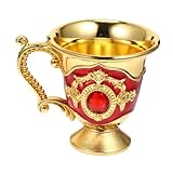 SHOWERORO 1stk Europäisches Retro-weinglas Mini-kaffeetassen Einzigartiger Trinkbecher Europäische Kaffeetasse Tasse Mit Henkel Tragbare Tasse Whisky-becher Teetasse Rot Zinklegierung